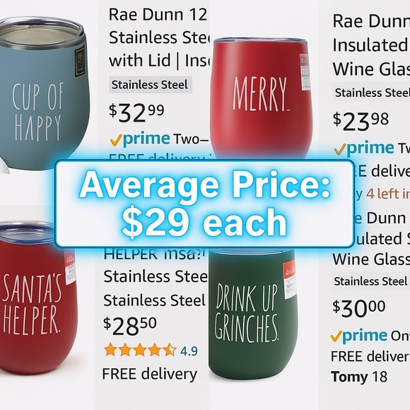 Holiday Stainless Steel Insulated Wine Tumbler with Lid, Straw & Cleaning Brush - Picture 4 of 8